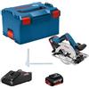 Bosch Professional 18V System Sega Circolare a Batteria Gks 18V-57 G (Compatibile conBinario di Guida, Prof. di Taglio: 57 Mm, Incl. 2 Batt. 4.0Ah, Caricabatt. Rapido Gal 18V-40, 1 Lama, L-Boxx)