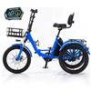 Generic Triciclo elettrico pieghevole per adulti e anziani - Batteria da 48 V 13 Ah, autonomia di 45 km, 3 modalità di guida, pneumatici larghi da 20x2,5 pollici, alluminio, cestino anteriore e post
