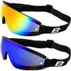 Birdz Eyewear Wing Skydiving Parasailing Occhiali 2 paia con un pezzo unico ReflecTech Red Mirror Lens & Blue Mirror Lens