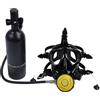 Hidyliu Bombola da 1 Litro del Scuba Dive con Maschera Integrale per lo Snorkeling e le Avventure Subacquee (Nera)