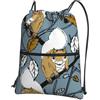 YYHHAOFA Zaino con cerniera e coulisse con stampa di scoiattolo, leggero, impermeabile, con tasca frontale, per viaggi, sport e yoga