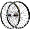 KUNYOS Set di Ruote per Mountain Bike, 26/27,5/29 Pollici in Lega di Alluminio A Doppia Parete Ibrida/MTB per Bicicletta con Freno A Disco Compatibile 7/8/9/10/11 velocità,Verde,24inch