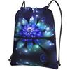 YYHHAOFA Zaino con coulisse e cerniera, con stampa floreale, leggero, impermeabile, con tasca frontale, per viaggi, sport e yoga