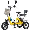 Generic Triciclo elettrico per adulti a 3 ruote con pneumatici larghi, pieghevole, con batteria al litio rimovibile da 10,4 Ah, adatto ad adulti e genitori, giallo.