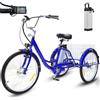 Generic Triciclo elettrico a 3 ruote per adulti e anziani, triciclo da 24 con batteria rimovibile da 36V 12Ah, autonomia di 30 km, portata massima 150 kg, altezza regolabile, sedile morbido, colore