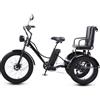 Generic Bicicletta elettrica a 3 ruote da 24 pollici per adulti, adatta a persone di altezza compresa tra 170 e 190 cm, con pneumatici larghi, sella multifunzionale, display LCD e faro, telaio robus