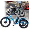 Generic Triciclo elettrico per adulti a 3 ruote, 7 velocità, pneumatici larghi adatti a tutti i terreni, display LCD e faro, resistente, ideale per sport all'aria aperta e picnic.