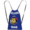 ZYJHYY Wisconsin - Zaino con stampa bandiera dello Stato del Wisconsin, borsa sportiva leggera con coulisse, 14 l, pieghevole, per palestra e viaggi