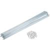 Gyrodymix Raggi per Bicicletta Argento 1 Set Acciaio al Carbonio Durevole | Lunghezza 295mm Filettatura 14G 36 Nipple Zincato Ricostruire Ruote Facile Installazione Diametro Testa 4mm
