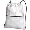 YYHHAOFA Zaino con cerniera e coulisse con stampa oro rosa marmo bianco - borsa da viaggio impermeabile con tasca frontale e organizer interno