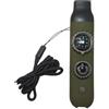 Generic Fischietto da campo 7 in 1 con funzione bussola, componente luminosa a LED, elemento di ingrandimento, specchio, display termometro e design compatto (verde)