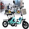 Generic Triciclo elettrico pieghevole per adulti, a 3 ruote, portata massima 180 kg, autonomia 45 km, 3 modalità di guida, display LCD, clacson di sicurezza, faro a LED, triciclo per pendolari e per