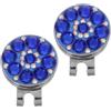 ibasenice 2 Pezzi Marcatori per Palline da Golf Clip Cristallo Blu in Lega di Zinco, Design Elegante e Presa Sicura, Accessorio Versatile per Borsa da Golf