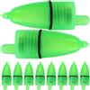 ULTECHNOVO 20 Pezzi Allarme per Canna da Pesca Luce LED Verde ad Alta Luminosità, Campanello Luminoso in Plastica per Pesca in Acqua Dolce e Specchio D'acqua