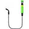 Generic Allarme morso per pesca alla carpa, con indicatore catena morbida e camera per canna luminosa, per pesca notturna, volume tono regolabile rosso (tubo sottile - blu)