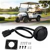 PopocolaLee Adattatore piastra di copertura porta caricatore con spina 120V per batteria al litio compatibile con E-Z-G-O TXT TXT36 Golf Cart include 7 viti