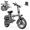Generic Bicicletta elettrica pieghevole portatile per adulti da 14 - con supporto per telefono, 3 modalità di guida, display LCD, 4 ammortizzatori per gli spostamenti quotidiani