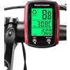 kcrnw Computer per bicicletta 19 funzioni universale IP54 impermeabile GPS tachimetro contachilometri ciclocomputer cablato con display LCD retroilluminato avvio e arresto automatico MTB ciclismo su strada