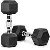 Croch Pesi Palestra Manubri Esagonali - Set di pesi in ghisa con rivestimento in gomma antiscivolo, per donna e uomo, palestra a casa fitness, 1/2/3/4/5/6/8/10 kg (coppia) e manubrio singolo 12.5/15/20 kg