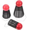 Lurrose 3pezzi Pasturatori da Pesca Forma di Badminton in Plastica Gabbie Esche Resistenti con Rete per Pesca di Anguille Granchi Aragoste e Gamberetti Accessori Portatili per Carpfishing