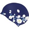 YIGZYCN Cuffia da nuoto per allenamento in piscina, copertura floreale in silicone per capelli con copertura per orecchie liscia al tatto, cappello impermeabile per donne che nuotano
