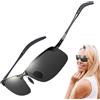 Generic Occhiali da sole fotocromatici | Occhiali da sole UV400 auto-coloranti | Occhiali da sole polarizzati anti abbagliamento per sport di giorno e di notte per guida in bicicletta golf corsa ciclismo