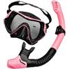 Luxshiny Maschera Snorkeling per Tubo di Respirazione in Silicone, Design a Finestra Singola, Cinturino Elastico e Drenaggio Unidirezionale per Immersioni e Nuoto