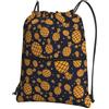 YYHHAOFA Golden Pineapple Prints - Zaino con coulisse e cerniera, leggero, impermeabile, con tasca frontale, per viaggi, sport e yoga