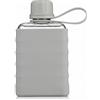 Goutdori Borraccia piatta da viaggio da 240 ml, sottile e portatile, in plastica Tritan con rivestimento in silicone, a prova di perdite, di piccole dimensioni, grigia.