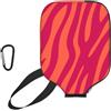 InOmak Bella Stampa Animalier Rosa e Arancione Zebra Leopardo, Custodia Sportiva per Racchetta da Pickleball; Compatibile con Tutte Le Forme e Dimensioni di Racchetta.