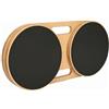 KiBcsLic Disco di Rotazione Fitness Piattaforma Equilibrio Tavola Stabilità Balance Disc in Legno con Doppio Disco E Impugnature Adatto per Allenamento a Casa Riabilitazione Esercizi per il Core