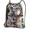 YYHHAOFA Simpatico zaino con stampa koala con cerniera e coulisse, borsa da viaggio impermeabile con tasca frontale e organizer interno