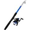 Yardwe Canna da Pesca Telescopica Mulinello in Plastica Blu Set Lunghezza Regolabile e Acciaio Inossidabile, per Pesca All'aperto su Ghiaccio