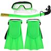 BESPORTBLE Set Attrezzatura da Snorkeling con Maschera Antiappannamento, Boccaglio Dry Top e Pinne in Pvc, per Vacanze Estive e Avventure Subacquee