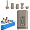 Generic Mini pompa di aria esterna portatile del gonfiatore elettrico con la luce di campeggio | Strumento per gonfiare e sgonfiare la batteria da 1200 mAh per aria e acqua, sacchetti sottovuoto, divani ad aria, materassi