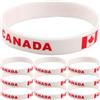 Healeved 10 braccialetti con la bandiera del Canada: braccialetti per di calcio - in silicone per il giorno della partita - braccialetto nazionale per feste di calcio, sportivi, eventi patriottici
