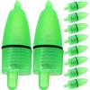 FOYTOKI 20 Pezzi Campanello Luminoso LED per Canna da Pesca Allarme Notturno, Plastico Verde, Funzionale per Attirare Pesci in Fiumi e Acque Salate