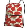 YYHHAOFA Zaino con cerniera e coulisse con stampa a funghi, impermeabile, da viaggio, con tasca frontale e organizer interno