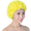 Generisch Graziosa cuffia da nuoto in silicone con motivo floreale vintage, con petali floreali, comoda e dal design elastico, per donne e bambini, per capelli lunghi, piscina, spiaggia, bagno, allenamento