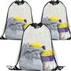 WUBAYI Zaino in PVC trasparente con coulisse, 34 x 42 cm, 3 pezzi, impermeabile, per sport, nuoto, viaggio