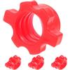 Tofficu Collari di Bloccaggio per Bilanciere 4 Unitá in PE Rosso, Dadi Sicuri e Stabili per Manubri e Bilancieri, Accessori Versatili per Palestra Domestica