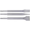 Wakects Set di Scalpelli per Martello Rotativo, Scalpello Piatto e a Punta, Kit da 3 Pezzi in Acciaio Al Carbonio, Scalpello per Scrostare Lunghezza Estesa Codolo Standard, per (SDS PLUS