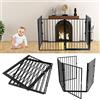 Anth Griglia di Sicurezza per Camino,Barriera,Modular Cancelletto Sicurezza Bambini, Scale, Cani, Camino, Composto da 4 Moduli, 65 * 75cm(1pc),lunghezza 240 centimetri nero