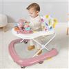 HUOLE Girello pieghevole Bebe - Girello per bambini, multifunzione, con ruote silenziose, centro attività, vassoio rimovibile anti ribaltamento da 6 a 18 mesi (62 x 68 x 36-81 cm, colore: rosa)