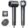 Haokoo Phon Capelli Professionale, Asciugacapelli Ionico Alta Velocità 150.000 RPM | Asciugatura Rapida 1-5 Minuti, 365g Leggero, 8 Temperature con Controllo Termico, 500M Ioni Negativi Anti-crespo e Diffusore