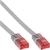 InLine® 71600 Cavo patch piatto, U/UTP, Cat.6, grigio, 10m