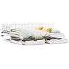 vidaXL Letto da giorno allungabile con cassetti senza materasso Bianco 90x200cm