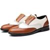 Ninepointninetynine Scarpe Eleganti da Uomo Stringate Brogue Punta ad Ala in Rilievo Scarpe Oxford in Pelle vegana Bicolore Suola in Gomma Antiscivolo Tacco Largo Antiscivolo Parte Bassa (Color : Ara