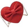 SOLUSTRE Borsa Tracolla Donna Cuore Rosso con Catena Elegante Capiente e Versatile per Shopping Viaggi e Party Borsa Spalla Moda