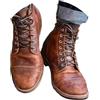 ORANDESIGNE Stivali da Motociclista Uomo Scarpe Moto Uomo Stivaletti Moto Scarpe Cult Polacchine Invernali Stivali Biker A Marrone 43 EU